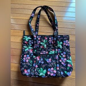 Vera Bradley Black and Green Quilted Tote Bag